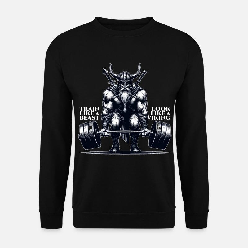 Wikinger Kreuzheben Geschenk - Unisex Pullover - Schwarz