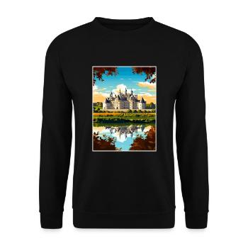 Vallée de la Loire France Vintage voyage affiche Souvenir - Sweat-shirt Unisexe - noir - Devant - Alina (178cm) & Michal (187cm)