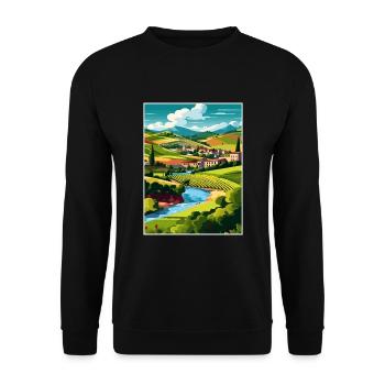 Vallée du Douro Portugal Vintage Travel Poster WPA - Sweat-shirt Unisexe - noir - Devant - Alina (178cm) & Michal (187cm)