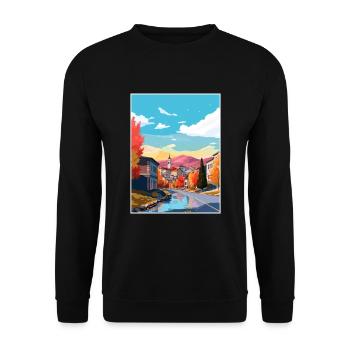 Sarajevo Bosnia Herzegovina Room Travel Poster - Unisex Sweatshirt - black - Front - Alina (178cm) & Michal (187cm)
