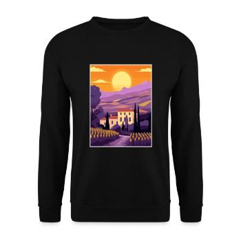 Provence Frankreich Vintage Reiseposter WPA Souvenir - Unisex Pullover - Schwarz - Vorne - Alina (178cm) & Michal (187cm)