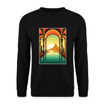 Sicile Italie Décoration Vintage Voyage Affiche WPA - Sweat-shirt Unisexe - noir - Devant - Alina (178cm) & Michal (187cm)