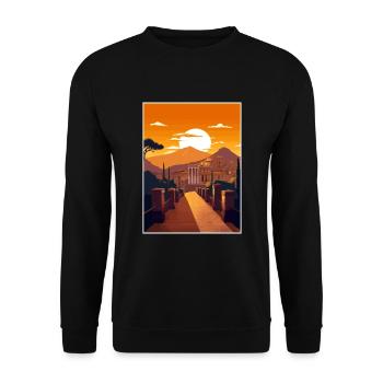 Pompéi Italie Décoration Vintage Voyage Affiche WPA - Sweat-shirt Unisexe - noir - Devant - Alina (178cm) & Michal (187cm)