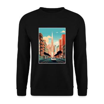 Buenos Aires Argentine Vintage voyage affiche WPA - Sweat-shirt Unisexe - noir - Devant - Alina (178cm) & Michal (187cm)