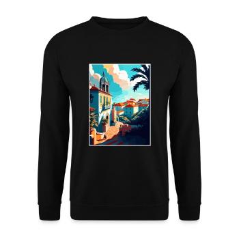 Sintra Portugal Vintage voyage affiche WPA Souvenir - Sweat-shirt Unisexe - noir - Devant - Alina (178cm) & Michal (187cm)