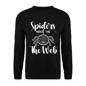 Spider Halloween Tarantula - Unisex Sweatshirt - black - Front - Alina (178cm) & Michal (187cm)