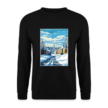 Lahti Finland Vintage Travel Poster WPA Souvenir - Unisex Sweatshirt - black - Front - Alina (178cm) & Michal (187cm)