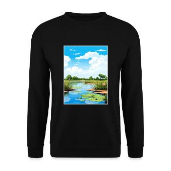 Tablas de Daimiel Nationalpark Spanien Souvenir - Unisex Pullover - Schwarz - Vorne - Alina (178cm) & Michal (187cm)