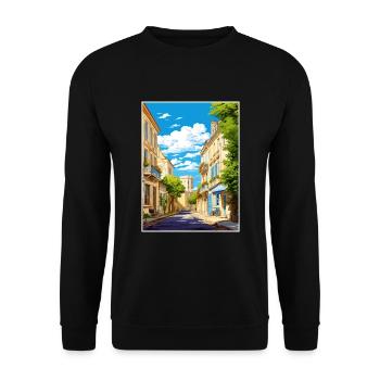La Rochelle France Vintage Travel Poster Souvenir - Unisex Sweatshirt - black - Front - Alina (178cm) & Michal (187cm)