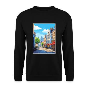 Lille Frankreich Vintage Reiseposter WPA Souvenir - Unisex Pullover - Schwarz - Vorne - Alina (178cm) & Michal (187cm)