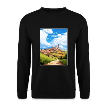Castilla Y Leon Spain Vintage Travel Poster WPA - Unisex Sweatshirt - black - Front - Alina (178cm) & Michal (187cm)