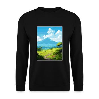 La Réunion Nationalpark Frankreich Reiseplakat - Unisex Pullover - Schwarz - Vorne - Alina (178cm) & Michal (187cm)