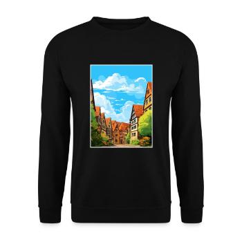 Nuremberg décoration Allemagne Vintage affiche de voyage - Sweat-shirt Unisexe - noir - Devant - Alina (178cm) & Michal (187cm)