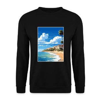 Costa Dorara Espagne Affiche de voyage vintage Souvenir - Sweat-shirt Unisexe - noir - Devant - Alina (178cm) & Michal (187cm)