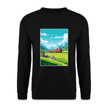 Glacier Express Suisse Affiche de voyage vintage - Sweat-shirt Unisexe - noir - Devant - Alina (178cm) & Michal (187cm)