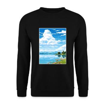 Lake Varese Italy Vintage Travel Poster Souvenir - Unisex Sweatshirt - black - Front - Alina (178cm) & Michal (187cm)