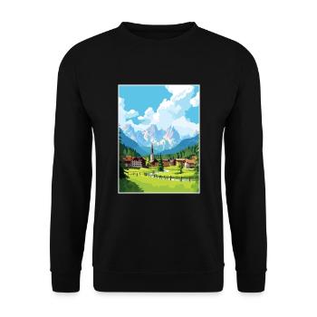 Kranjska Gora Slovénie affiche de voyage vintage WPA - Sweat-shirt Unisexe - noir - Devant - Alina (178cm) & Michal (187cm)
