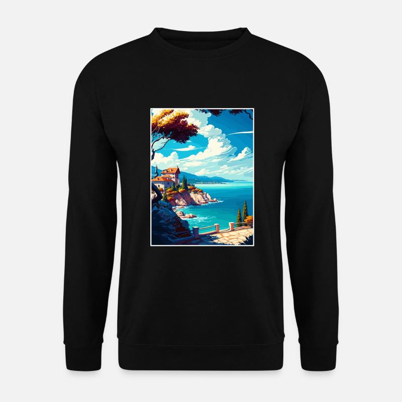 Thassos Griechenland Dekoration Vintage Reiseposter - Unisex Pullover - Schwarz