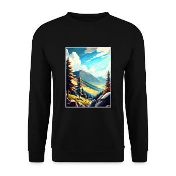 Riesengebirge Tschechien Vintage Reiseposter WPA - Unisex Pullover - Schwarz - Vorne - Alina (178cm) & Michal (187cm)