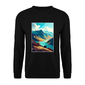Brienzer Rothorn Suisse Affiche de voyage Vintage - Sweat-shirt Unisexe - noir - Devant - Alina (178cm) & Michal (187cm)