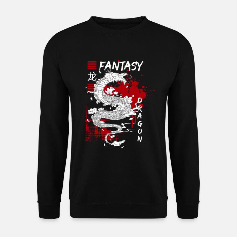 Drache Märchen Tribal - Unisex Pullover - Schwarz