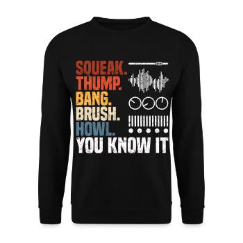 Tontechniker Geschenke | Toningenieur Deejay DJ - Unisex Pullover - Schwarz - Vorne - Alina (178cm) & Michal (187cm)