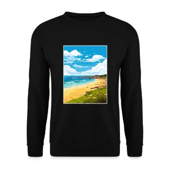 Porthgwidden Beach Cornwall Affiche de voyage Vintage - Sweat-shirt Unisexe - noir - Devant - Alina (178cm) & Michal (187cm)