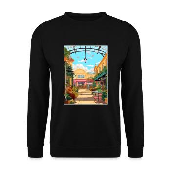 Covent Garden London England Vintage Travel Poster - Unisex Sweatshirt - black - Front - Alina (178cm) & Michal (187cm)