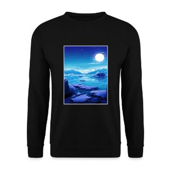 Islande Vintage voyage affiche WPA Souvenir - Sweat-shirt Unisexe - noir - Devant - Alina (178cm) & Michal (187cm)