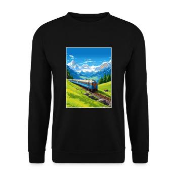Orient Express Europa Deko Vintage Reiseposter - Unisex Pullover - Schwarz - Vorne - Alina (178cm) & Michal (187cm)