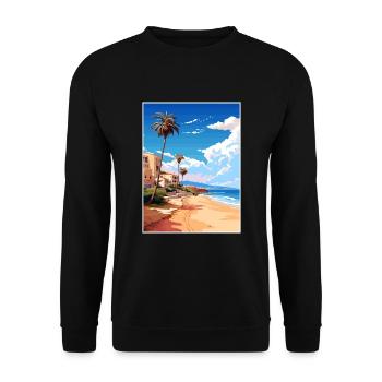 Costa Blanca Spain Vintage Travel Poster Souvenir - Unisex Sweatshirt - black - Front - Alina (178cm) & Michal (187cm)