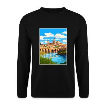 Cordoue Espagne Vintage voyage affiche WPA Souvenir - Sweat-shirt Unisexe - noir - Devant - Alina (178cm) & Michal (187cm)