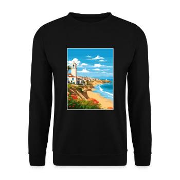 Costa De La Luz Espagne Vintage Voyage Poster WPA - Sweat-shirt Unisexe - noir - Devant - Alina (178cm) & Michal (187cm)
