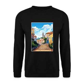 Sintra Portugal Vintage voyage affiche WPA Souvenir - Sweat-shirt Unisexe - noir - Devant - Alina (178cm) & Michal (187cm)