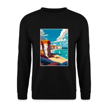 Westgate On Sea England Vintage Reiseposter WPA - Unisex Pullover - Schwarz - Vorne - Alina (178cm) & Michal (187cm)