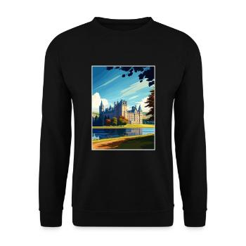Inveraray Castle Scotland Affiche de voyage Vintage - Sweat-shirt Unisexe - noir - Devant - Alina (178cm) & Michal (187cm)