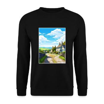 Altarnun England Souvenir Vintage Travel Poster - Unisex Sweatshirt - black - Front - Alina (178cm) & Michal (187cm)