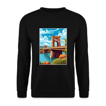 Bristol Angleterre pont Vintage voyage affiche WPA - Sweat-shirt Unisexe - noir - Devant - Alina (178cm) & Michal (187cm)