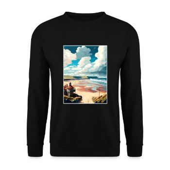 Saltburn au bord de la mer Angleterre Vintage voyage affiche - Sweat-shirt Unisexe - noir - Devant - Alina (178cm) & Michal (187cm)