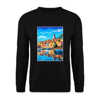 La Spezia Italien Vintage Reiseposter WPA Souvenir - Unisex Pullover - Schwarz - Vorne - Alina (178cm) & Michal (187cm)