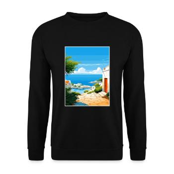 Apulien Italien Vintage Reiseposter WPA Souvenir - Unisex Pullover - Schwarz - Vorne - Alina (178cm) & Michal (187cm)