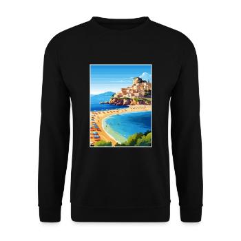 Sicile Italie Décoration Vintage Voyage Affiche WPA - Sweat-shirt Unisexe - noir - Devant - Alina (178cm) & Michal (187cm)