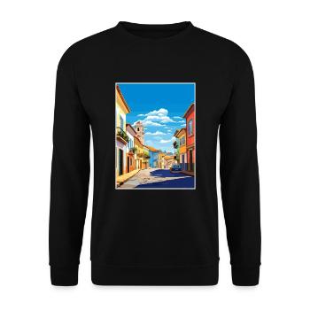 Caldas Da Rainha Portugal Vintage Travel Poster - Unisex Sweatshirt - black - Front - Alina (178cm) & Michal (187cm)