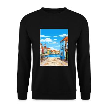 Aveiro Portugal Vintage voyage affiche WPA Souvenir - Sweat-shirt Unisexe - noir - Devant - Alina (178cm) & Michal (187cm)
