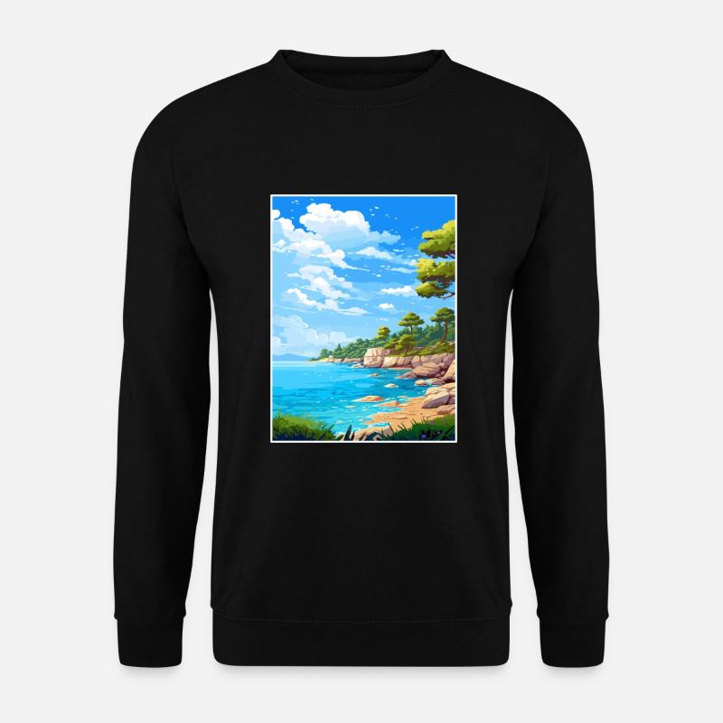 Thassos Griechenland Dekoration Vintage Reiseposter - Unisex Pullover - Schwarz