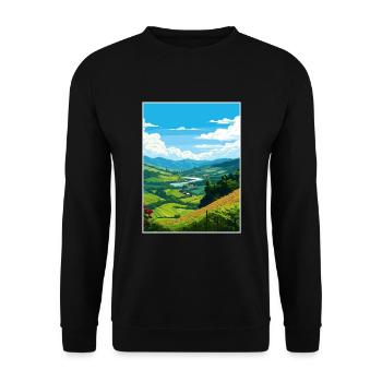 Vallée du Douro Portugal Vintage Travel Poster WPA - Sweat-shirt Unisexe - noir - Devant - Alina (178cm) & Michal (187cm)