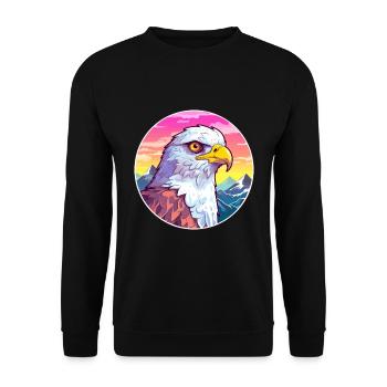 Hawk Watercolor Cartoon Kawaii Pet Animal Colorful - Unisex Sweatshirt - black - Front - Alina (178cm) & Michal (187cm)