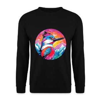 Specht Aquarell Karikatur Kawaii Haustier Tier Co - Unisex Pullover - Schwarz - Vorne - Alina (178cm) & Michal (187cm)