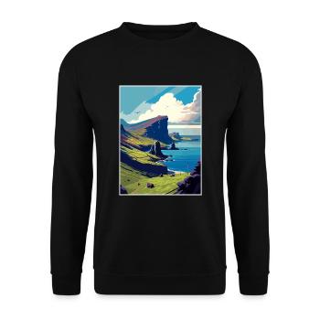 Isle Of Skye Scotland Vintage Travel Poster WPA - Unisex Sweatshirt - black - Front - Alina (178cm) & Michal (187cm)