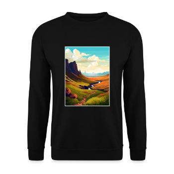 Isle Of Skye Scotland Vintage Travel Poster WPA - Unisex Sweatshirt - black - Front - Alina (178cm) & Michal (187cm)